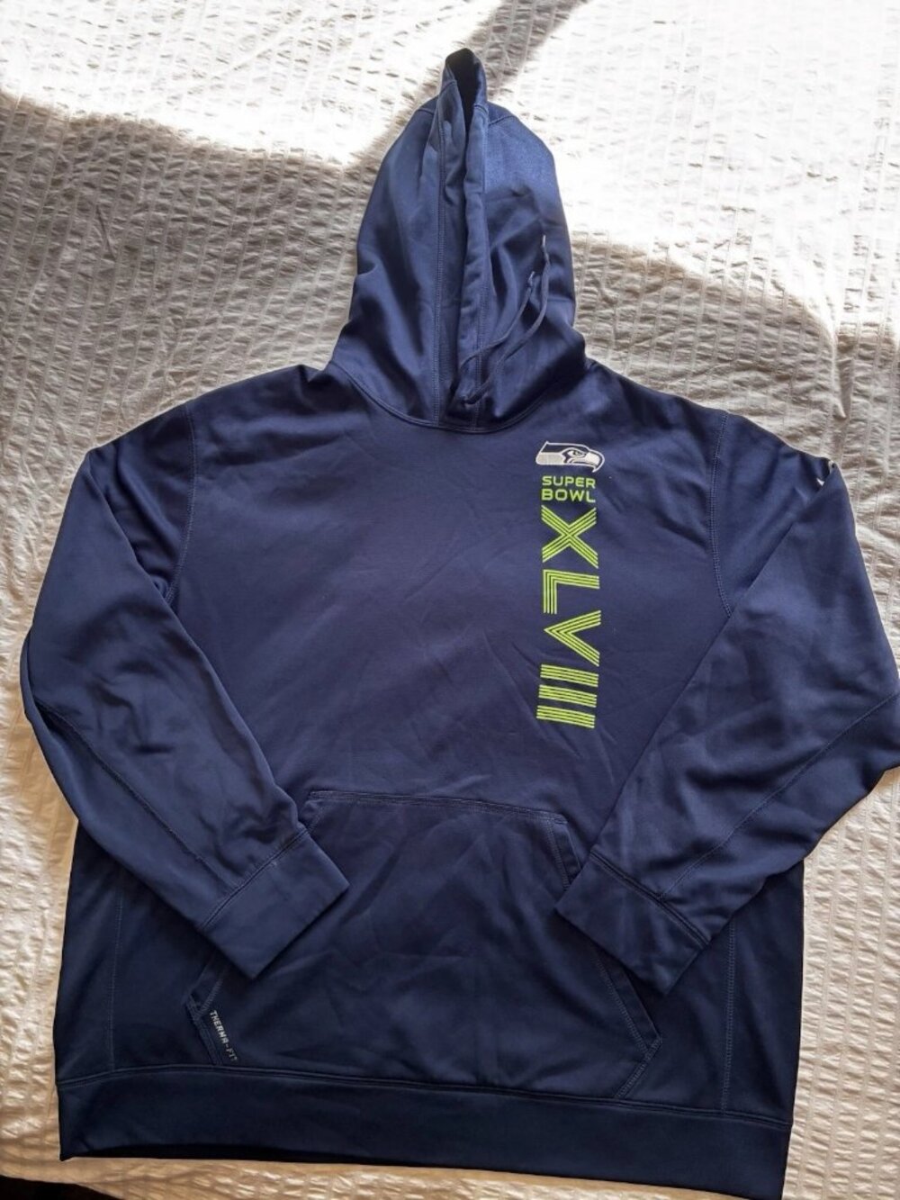 Nike Seattle Seahawks Super Bowl XLVIII Therma-FIT Hoodie XXL NFL 2XL